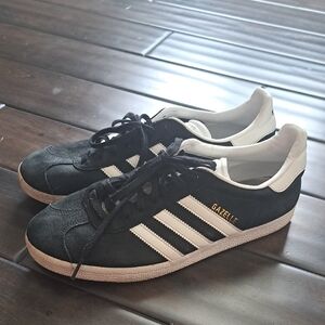 adidas Gazelle Black and White Athletic Shoes